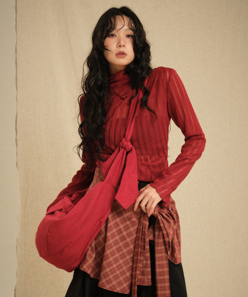 RECULER(ルキュレ)の「Tweed cloth cross bag Red(メッセンジャーバッグ・レディース・その他・FREE)」の5枚目の写真