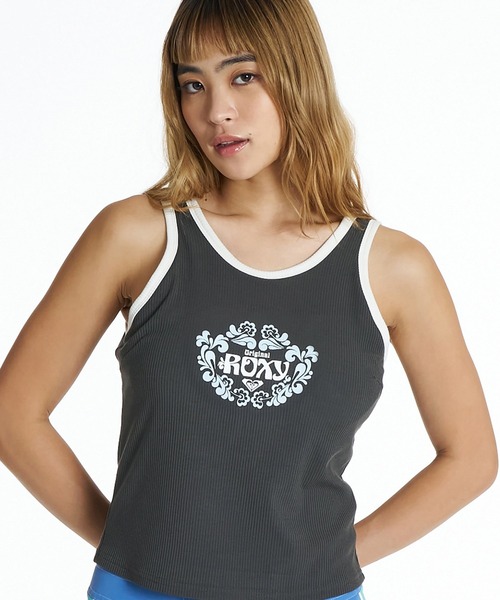ROXY(ロキシー)の「ROXY NOSTALGIC BREAK ラッシュガード タンクトップ /UVカット/EASY DRY 【2026年夏モデル】/ロキシーパイピングタンク(タンクトップ・レディース・ホワイト/ブルー/ブラック系その他・LARGE/MEDIUM/SMALL)」の1枚目の写真