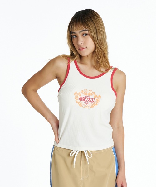 ROXY(ロキシー)の「ROXY NOSTALGIC BREAK ラッシュガード タンクトップ /UVカット/EASY DRY 【2026年夏モデル】/ロキシーパイピングタンク(タンクトップ・レディース・ホワイト/ブルー/ブラック系その他・LARGE/MEDIUM/SMALL)」の4枚目の写真