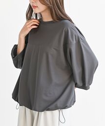 接触冷感裾ドロストバルーンプルオーバー