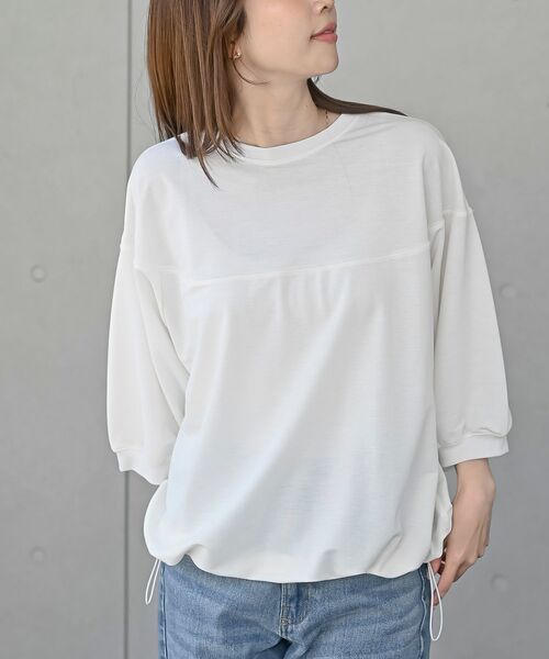 rps（アールピーエス）の「接触冷感裾ドロストバルーンプルオーバー（Tシャツ/カットソー・レディース・ブラック/アイボリー/チャコールグレー/グレイッシュベージュ・フリー）」の2枚目の写真