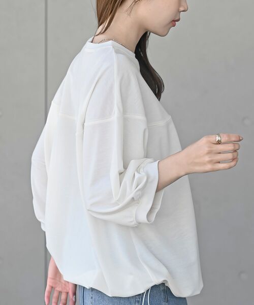 rps（アールピーエス）の「接触冷感裾ドロストバルーンプルオーバー（Tシャツ/カットソー・レディース・ブラック/アイボリー/チャコールグレー/グレイッシュベージュ・フリー）」の12枚目の写真