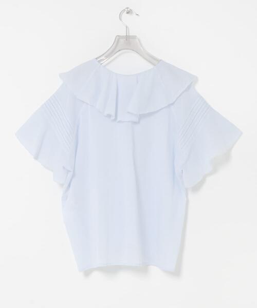 URBAN RESEARCH(アーバンリサーチ)の「ハーフスリーブラッフルブラウス(シャツ/ブラウス・レディース・ホワイト/ライトブルー/ブラック・FREE)」の11枚目の写真