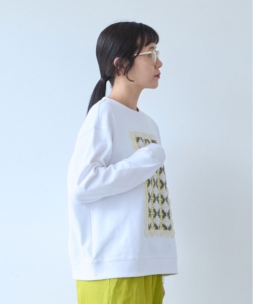 yuni（ユニ　）の「Cotton裏毛 color lace pullover（スウェット・レディース・ブラック/ホワイト/グレー/サックスブルー・FREE）」の18枚目の写真