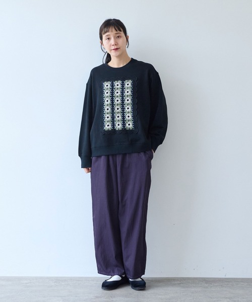 yuni（ユニ　）の「Cotton裏毛 color lace pullover（スウェット・レディース・ブラック/ホワイト/グレー/サックスブルー・FREE）」の20枚目の写真