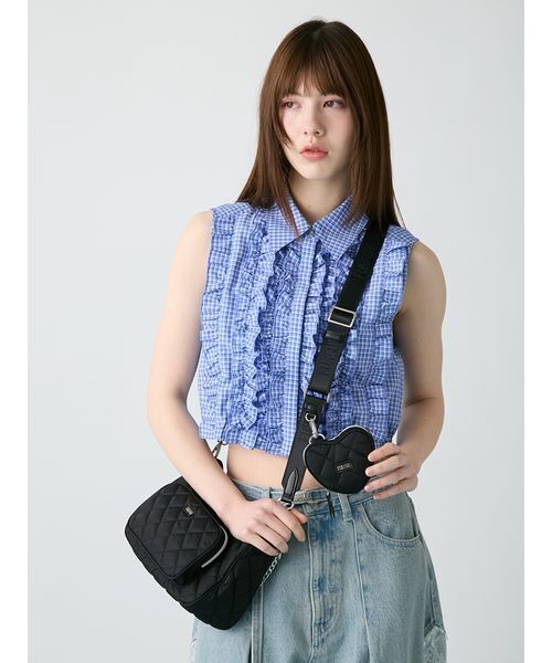 FURFUR(ファーファー)の「2SET撥水ナイロンキルティングムーンバッグ(ショルダーバッグ・レディース・ブラック/ピンク/ライトブルー/クリーム/カーキ・F)」の19枚目の写真