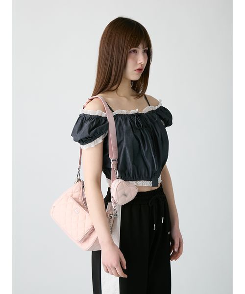 FURFUR(ファーファー)の「2SET撥水ナイロンキルティングムーンバッグ(ショルダーバッグ・レディース・ブラック/ピンク/ライトブルー/クリーム/カーキ・F)」の21枚目の写真