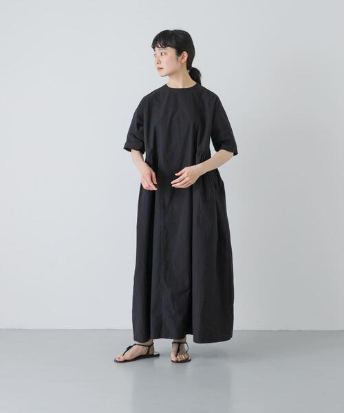 かぐれ(カグレ)の「『2サイズ展開』コットンシルクサイドギャザーワンピース(ワンピース・レディース・ブラック/ロイヤルブルー/ブラック系その他・0/1)」の15枚目の写真