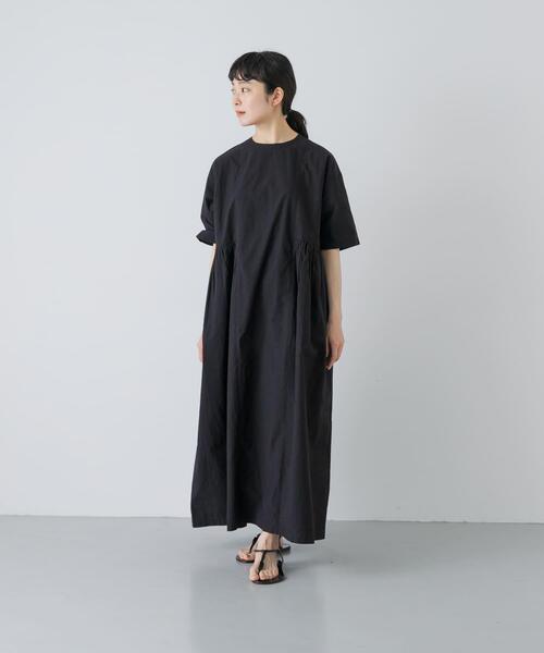 かぐれ(カグレ)の「『2サイズ展開』コットンシルクサイドギャザーワンピース(ワンピース・レディース・ブラック/ロイヤルブルー/ブラック系その他・0/1)」の16枚目の写真