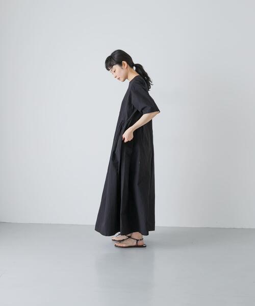 かぐれ(カグレ)の「『2サイズ展開』コットンシルクサイドギャザーワンピース(ワンピース・レディース・ブラック/ロイヤルブルー/ブラック系その他・0/1)」の18枚目の写真