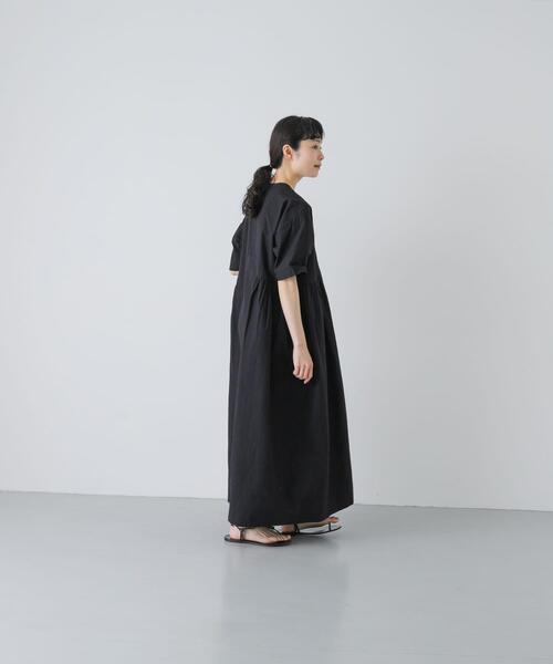 かぐれ(カグレ)の「『2サイズ展開』コットンシルクサイドギャザーワンピース(ワンピース・レディース・ブラック/ロイヤルブルー/ブラック系その他・0/1)」の20枚目の写真