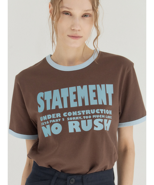 Sorry,Too Much Love(ソーリートゥーマッチラブ)の「No Rush Club Ringer Tee_Brown(Tシャツ/カットソー・レディース・その他・FREE)」の2枚目の写真