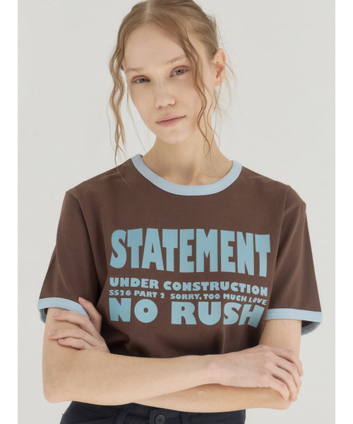 Sorry,Too Much Love(ソーリートゥーマッチラブ)の「No Rush Club Ringer Tee_Brown(Tシャツ/カットソー・レディース・その他・FREE)」の4枚目の写真