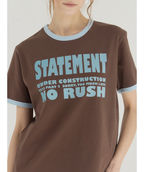 Sorry,Too Much Love(ソーリートゥーマッチラブ)の「No Rush Club Ringer Tee_Brown(Tシャツ/カットソー・レディース・その他・FREE)」の5枚目の写真