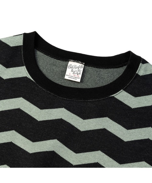 CALEE（キャリー）の「ZIGZAG DOUBLE JACQUARD BORDER S/S CS & EASY SHORTS＜EXCLUSIVE＞（Tシャツ/カットソー・メンズ・ブラック・MEDIUM/LARGE/X-LARGE）」の5枚目の写真