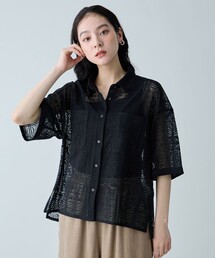 レースハーフスリーブシャツ