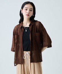 レースハーフスリーブシャツ