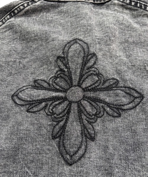 CANVAS+（キャンバスプラス）の「【CANVAS＋】クロス刺繍ヴィンテージデニムセットアップ（セットアップ・レディース・ブラック・S/M）」の13枚目の写真