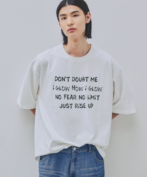 LAKOLE(ラコレ)の「ドローイングメッセージT / 672890(Tシャツ/カットソー・メンズ・ホワイト/チャコール・MEDIUM/LARGE)」の2枚目の写真