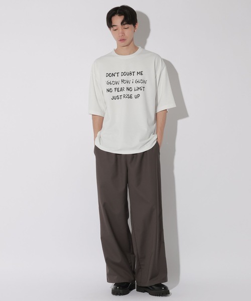 LAKOLE(ラコレ)の「ドローイングメッセージT / 672890(Tシャツ/カットソー・メンズ・ホワイト/チャコール・MEDIUM/LARGE)」の3枚目の写真