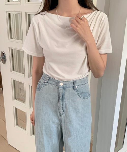 mineng(マイング)の「【ドレープ/3カラー】ジェニードレープTシャツ(Tシャツ/カットソー・レディース・ベージュ/ブラック/アイボリー・FREE)」の18枚目の写真