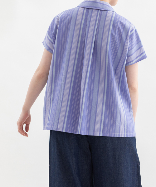 nop de nod(ノップドゥノッド)の「Rondeフレンチスリーブフリルシャツ(シャツ/ブラウス・レディース・ダークグリーン/ライトピンク/ブルー/キャメル・M)」の16枚目の写真
