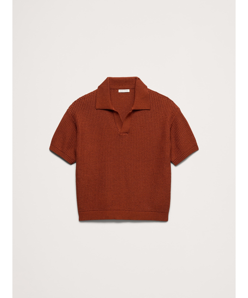 Banana Republic(バナナリパブリック)の「コットン ジグザグ ニットポロ(ニット/セーター・メンズ・アイボリー/レッド・S/M/L/XL)」の5枚目の写真