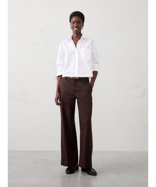 BANANA REPUBLIC FACTORY STORE(バナナリパブリック ファクトリーストア)の「BANANA REPUBLIC FACTORY STORE コットン クロップドシャツ(シャツ/ブラウス・レディース・マルチ/ホワイト・L/M/S/XS)」の3枚目の写真