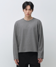 レギュラー長袖クロップTシャツ [ミディアムグレー]