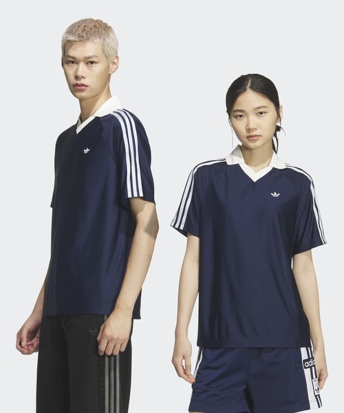 adidas(アディダス)の「FTBL JSY for BEAUTY&YOUTH ジャージー / アディダスオリジナルス adidas Originals(Tシャツ/カットソー・メンズ・ブルー・X-SMALL/SMALL/X-LARGE/LARGE/MEDIUM/XX-SMALL/XX-LARGE/3XL)」の3枚目の写真
