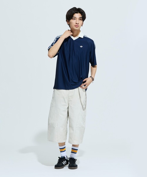 adidas(アディダス)の「FTBL JSY for BEAUTY&YOUTH ジャージー / アディダスオリジナルス adidas Originals(Tシャツ/カットソー・メンズ・ブルー・X-SMALL/SMALL/X-LARGE/LARGE/MEDIUM/XX-SMALL/XX-LARGE/3XL)」の2枚目の写真