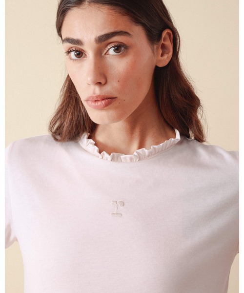 Repetto(レペット)の「ラッフルド カラー Tシャツ / S0777(Tシャツ/カットソー・レディース・ホワイト系その他・SMALL)」の1枚目の写真