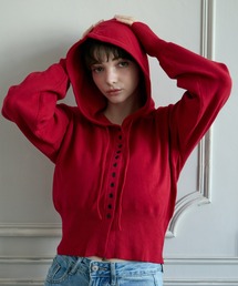 < ZOZOTOWN限定 >フードボリュームスリーブカーディガン