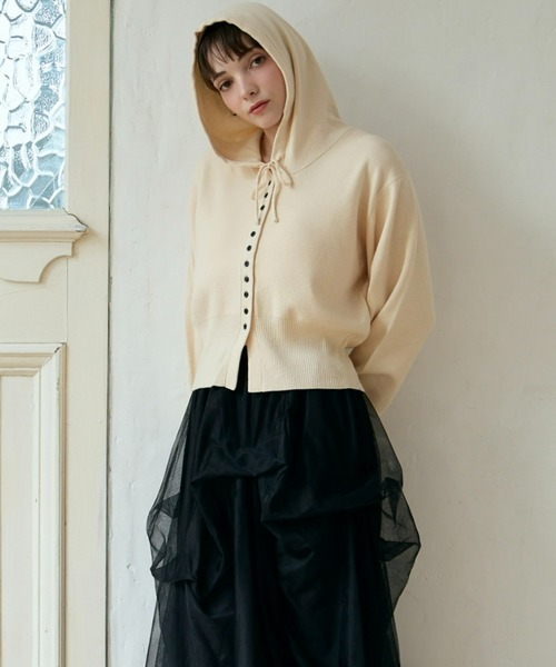 mic by Olu.(ミックバイオルドット)の「< ZOZOTOWN限定 >フードボリュームスリーブカーディガン(カーディガン/ボレロ・レディース・アイボリー/レッド/チャコールグレー・FREE)」の15枚目の写真