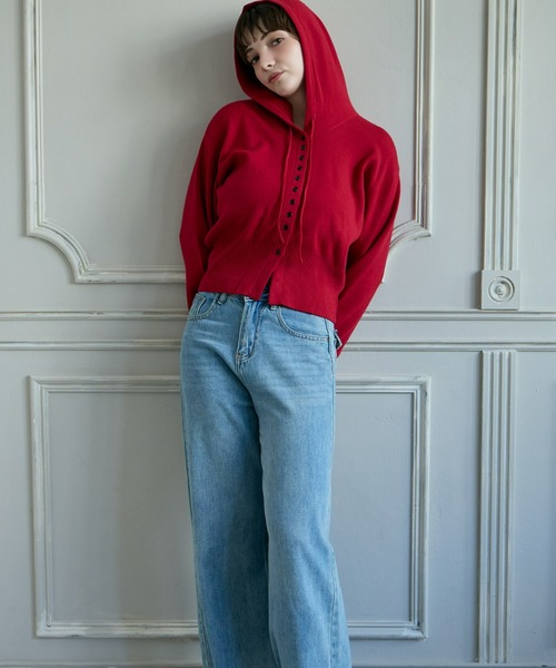mic by Olu.(ミックバイオルドット)の「< ZOZOTOWN限定 >フードボリュームスリーブカーディガン(カーディガン/ボレロ・レディース・アイボリー/レッド/チャコールグレー・FREE)」の10枚目の写真