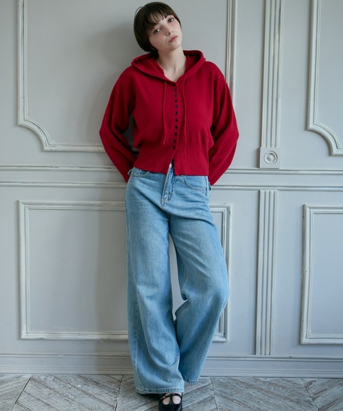 mic by Olu.(ミックバイオルドット)の「< ZOZOTOWN限定 >フードボリュームスリーブカーディガン(カーディガン/ボレロ・レディース・アイボリー/レッド/チャコールグレー・FREE)」の13枚目の写真