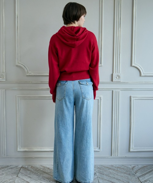 mic by Olu.(ミックバイオルドット)の「< ZOZOTOWN限定 >フードボリュームスリーブカーディガン(カーディガン/ボレロ・レディース・アイボリー/レッド/チャコールグレー・FREE)」の14枚目の写真
