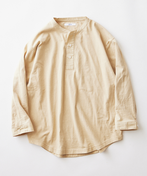 JOURNAL STANDARD relume(ジャーナルスタンダード レリューム)の「スリーピング ヘンリーネック ロングスリーブ(Tシャツ/カットソー・メンズ・ホワイト/ベージュ系その他/ブラックミックス・MEDIUM/LARGE)」の3枚目の写真