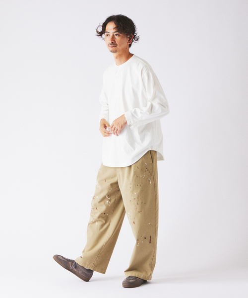 JOURNAL STANDARD relume(ジャーナルスタンダード レリューム)の「スリーピング ヘンリーネック ロングスリーブ(Tシャツ/カットソー・メンズ・ホワイト/ベージュ系その他/ブラックミックス・MEDIUM/LARGE)」の18枚目の写真
