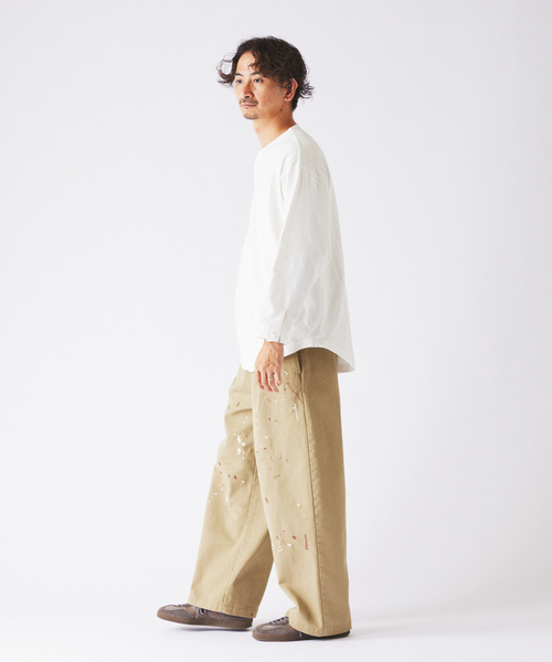 JOURNAL STANDARD relume(ジャーナルスタンダード レリューム)の「スリーピング ヘンリーネック ロングスリーブ(Tシャツ/カットソー・メンズ・ホワイト/ベージュ系その他/ブラックミックス・MEDIUM/LARGE)」の19枚目の写真