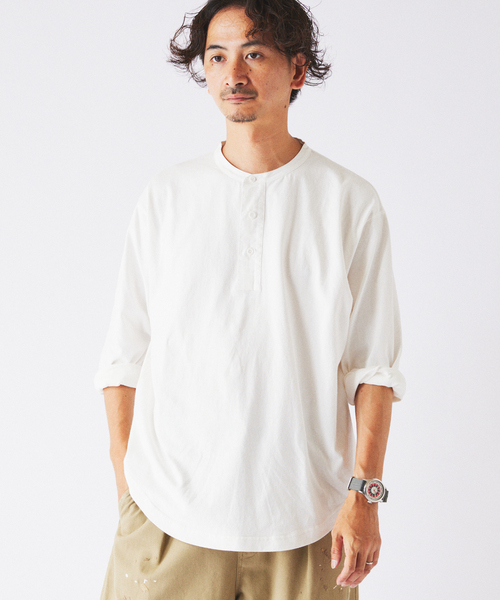 JOURNAL STANDARD relume(ジャーナルスタンダード レリューム)の「スリーピング ヘンリーネック ロングスリーブ(Tシャツ/カットソー・メンズ・ホワイト/ベージュ系その他/ブラックミックス・MEDIUM/LARGE)」の20枚目の写真