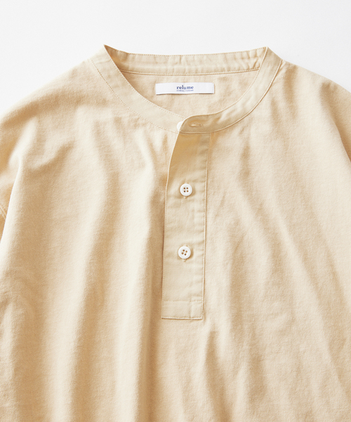 JOURNAL STANDARD relume(ジャーナルスタンダード レリューム)の「スリーピング ヘンリーネック ロングスリーブ(Tシャツ/カットソー・メンズ・ホワイト/ベージュ系その他/ブラックミックス・MEDIUM/LARGE)」の9枚目の写真