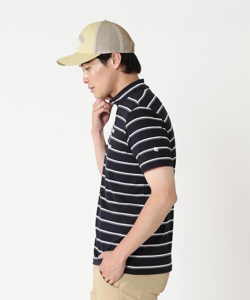 PEARLY GATES(パーリーゲイツ)の「【PEARLY GATES】FD40/-FD100dベア擬似メッシュ半袖ハイネックカットソー <ボーダー>(Tシャツ/カットソー・メンズ・ダークインディゴブルー・MEDIUM/X-LARGE/LARGE/XX-LARGE)」の5枚目の写真
