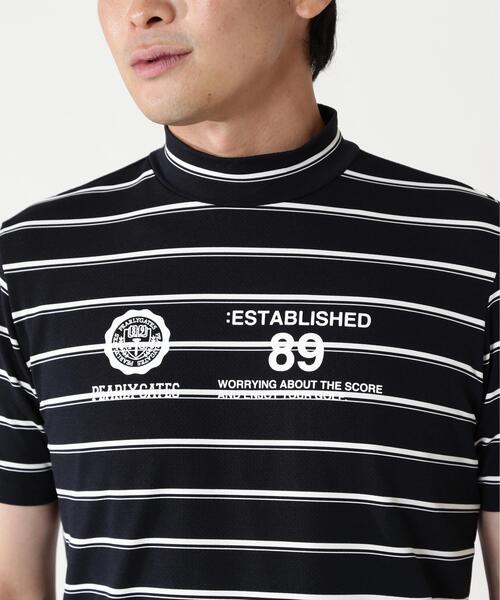 PEARLY GATES(パーリーゲイツ)の「【PEARLY GATES】FD40/-FD100dベア擬似メッシュ半袖ハイネックカットソー <ボーダー>(Tシャツ/カットソー・メンズ・ダークインディゴブルー・MEDIUM/X-LARGE/LARGE/XX-LARGE)」の7枚目の写真