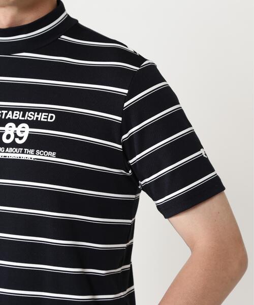 PEARLY GATES(パーリーゲイツ)の「【PEARLY GATES】FD40/-FD100dベア擬似メッシュ半袖ハイネックカットソー <ボーダー>(Tシャツ/カットソー・メンズ・ダークインディゴブルー・MEDIUM/X-LARGE/LARGE/XX-LARGE)」の8枚目の写真