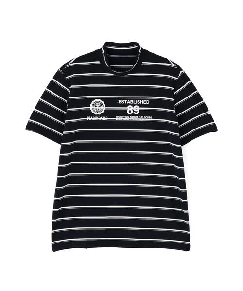 PEARLY GATES(パーリーゲイツ)の「【PEARLY GATES】FD40/-FD100dベア擬似メッシュ半袖ハイネックカットソー <ボーダー>(Tシャツ/カットソー・メンズ・ダークインディゴブルー・MEDIUM/X-LARGE/LARGE/XX-LARGE)」の12枚目の写真