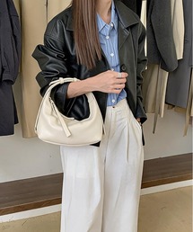 高見え餃子型ハンドバッグ 2WAY 腋掛け・斜め掛け通勤ショルダー