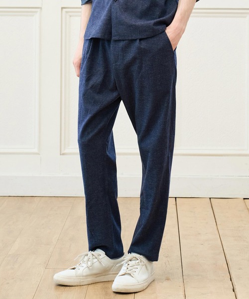 CALL&RESPONSE(コールアンドレスポンス)の「mp15221- テーパードパンツ メランジストレッチ(263-1551-04)(その他パンツ・メンズ・ネイビー/チャコール・5/4/2)」の2枚目の写真