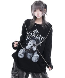 TRAVAS TOKYO/トラバス トーキョー』ショルダーZIPくまプリントTシャツ
