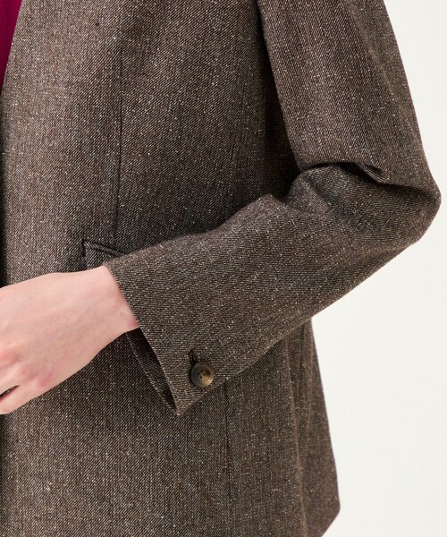 BALLSEY（ボールジィ）の「ネップカルゼ ディープVネックジャケット（ノーカラージャケット・レディース・ブラウン系その他/グレー系その他・34/36）」の10枚目の写真